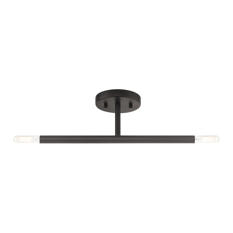 Livex Lighting 51179-07 Two Light Semi-Flush Mount, Bronze