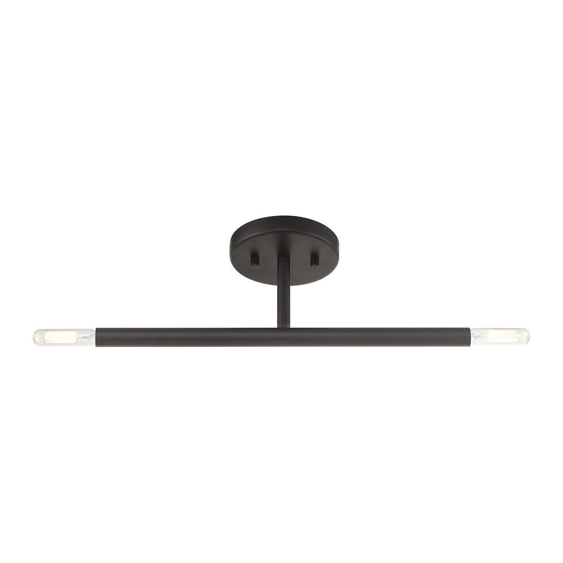 Livex Lighting 51179-07 Two Light Semi-Flush Mount, Bronze