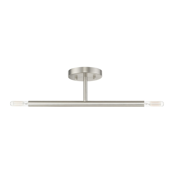 Livex Lighting 51179-91 Two Light Semi-Flush Mount, Brushed Nickel