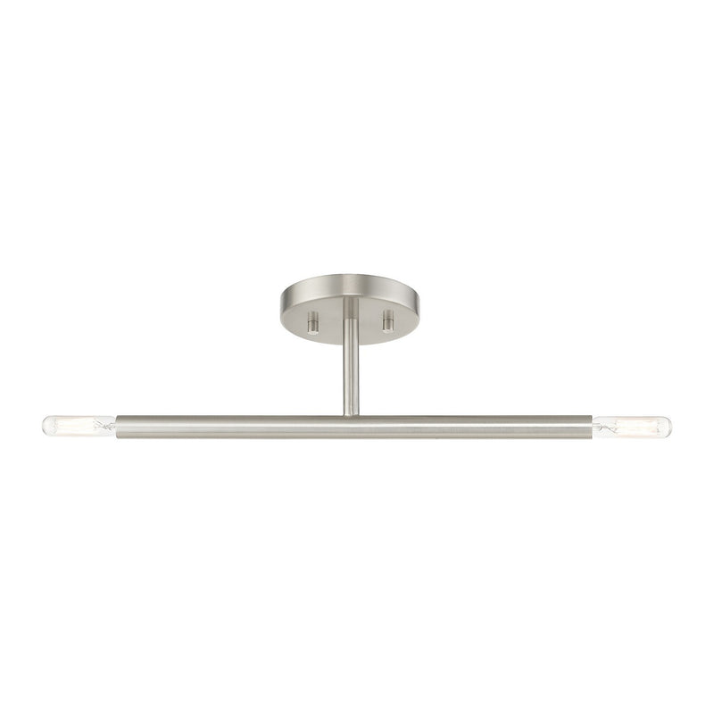 Livex Lighting 51179-91 Two Light Semi-Flush Mount, Brushed Nickel