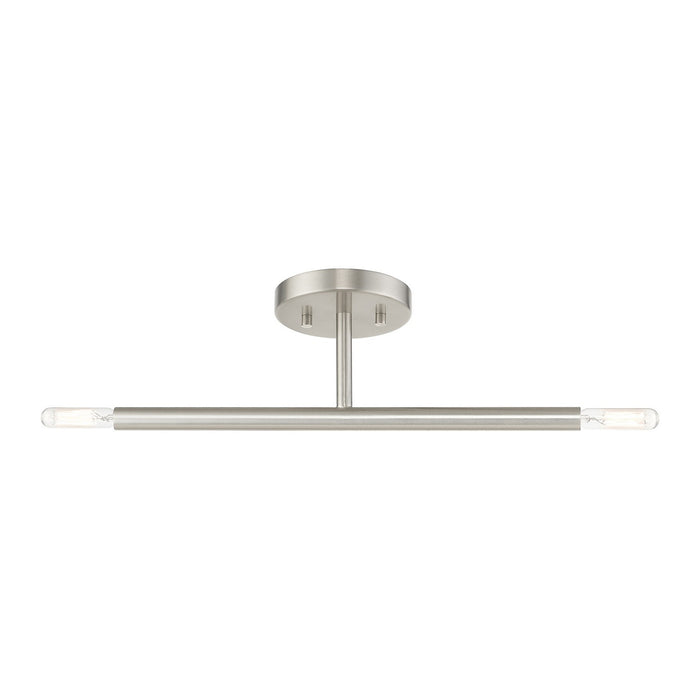 Livex Lighting 51179-91 Two Light Semi-Flush Mount, Brushed Nickel