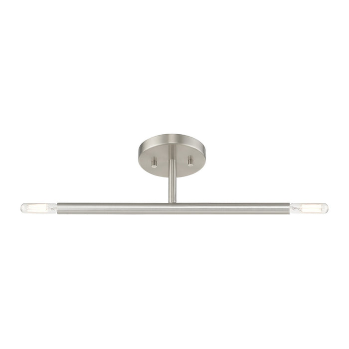 Livex Lighting 51179-91 Two Light Semi-Flush Mount, Brushed Nickel
