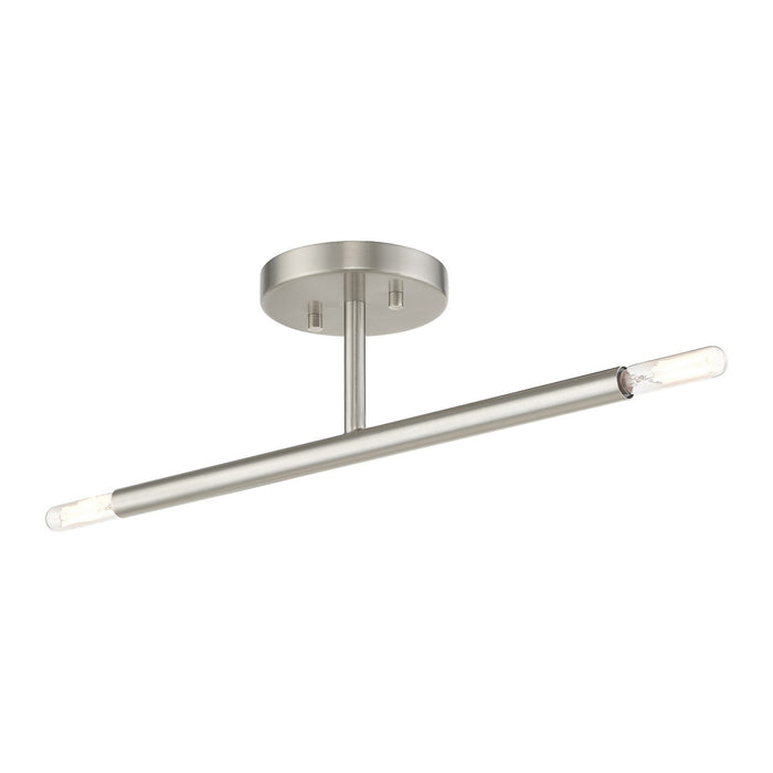 Livex Lighting 51179-91 Two Light Semi-Flush Mount, Brushed Nickel