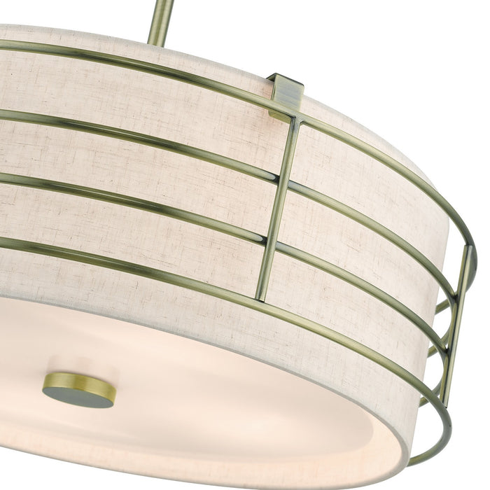 Livex Lighting 55114-01 Four Light Pendant Chandelier, Antique Brass