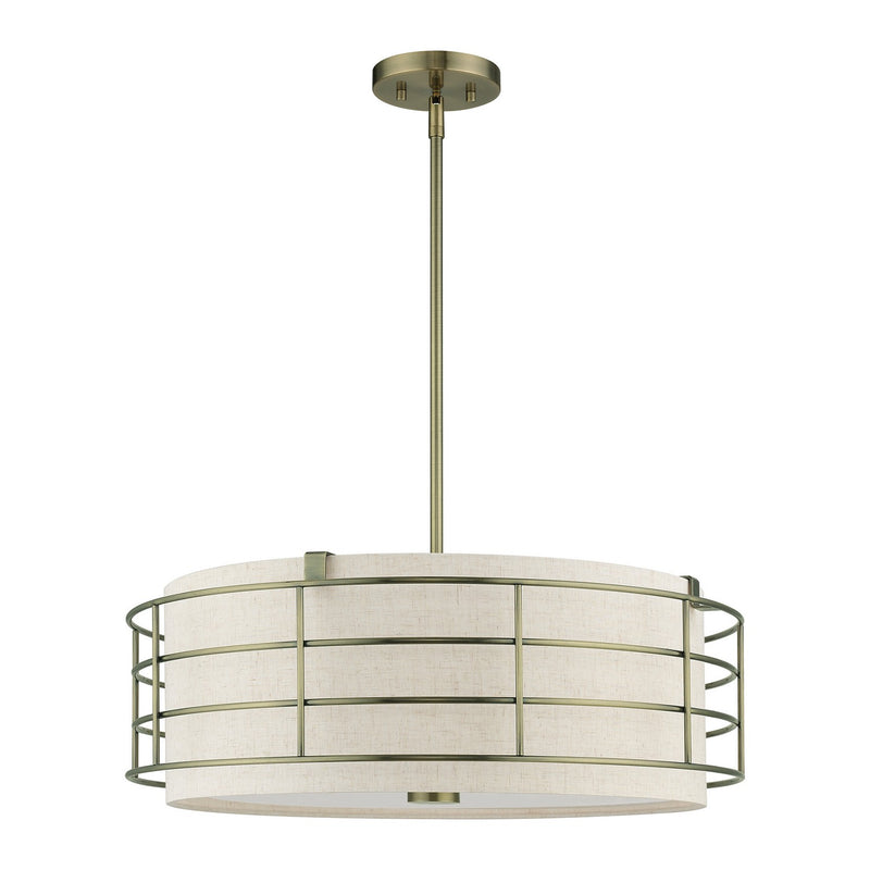 Livex Lighting 55115-01 Five Light Pendant Chandelier, Antique Brass