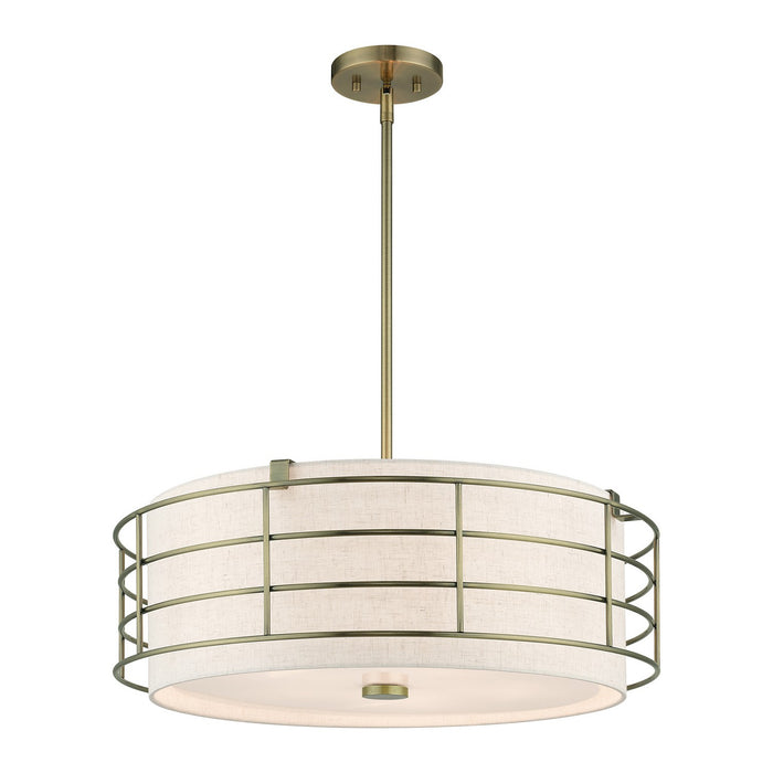 Livex Lighting 55115-01 Five Light Pendant Chandelier, Antique Brass
