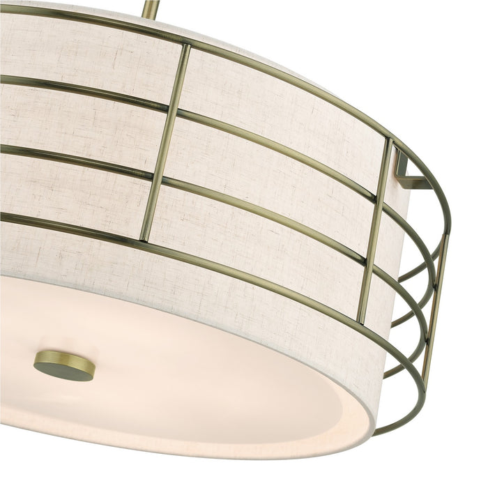 Livex Lighting 55115-01 Five Light Pendant Chandelier, Antique Brass
