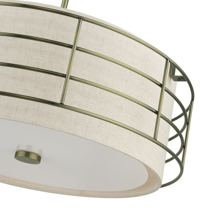 Livex Lighting 55115-01 Five Light Pendant Chandelier, Antique Brass
