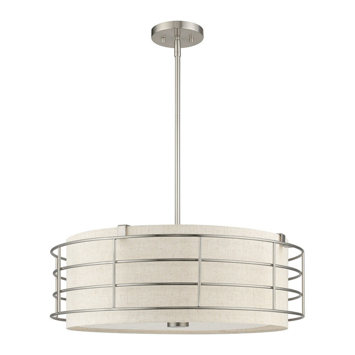 Livex Lighting 55115-91 Five Light Pendant Chandelier, Brushed Nickel