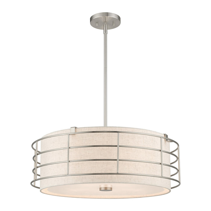 Livex Lighting 55115-91 Five Light Pendant Chandelier, Brushed Nickel
