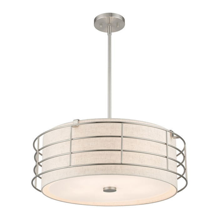 Livex Lighting 55115-91 Five Light Pendant Chandelier, Brushed Nickel
