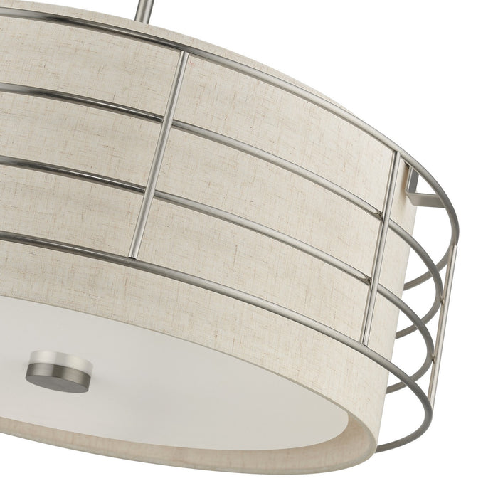 Livex Lighting 55115-91 Five Light Pendant Chandelier, Brushed Nickel