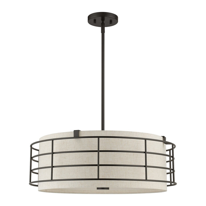 Livex Lighting 55115-92 Five Light Pendant Chandelier, English Bronze