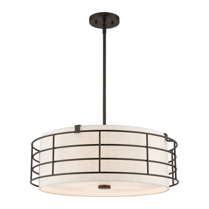 Livex Lighting 55115-92 Five Light Pendant Chandelier, English Bronze