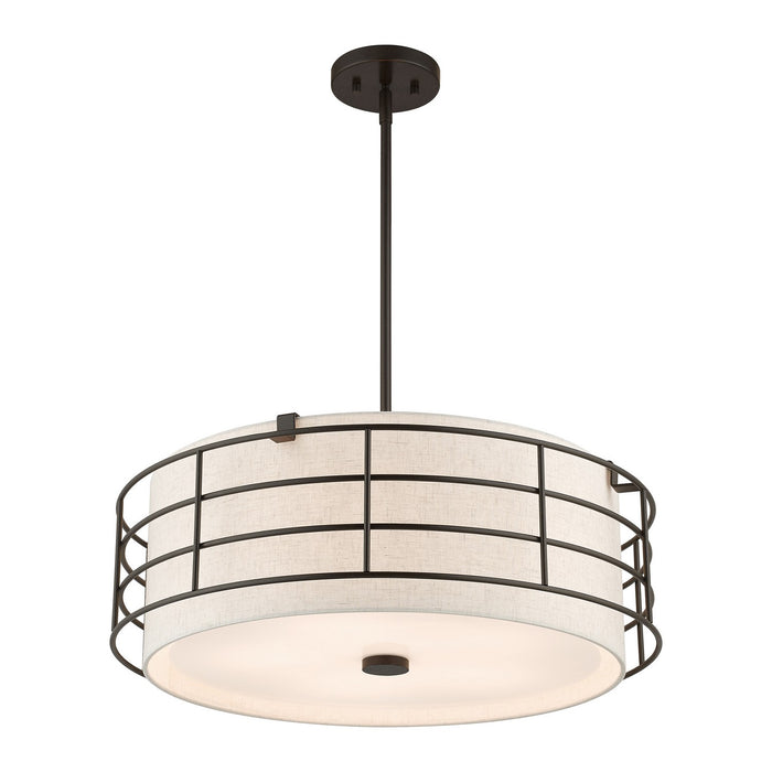 Livex Lighting 55115-92 Five Light Pendant Chandelier, English Bronze