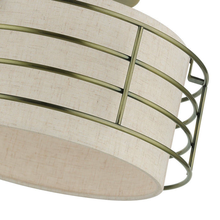 Livex Lighting 55117-01 One Light Semi-Flush Mount, Antique Brass
