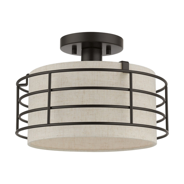 Livex Lighting 55117-92 One Light Semi-Flush Mount, English Bronze