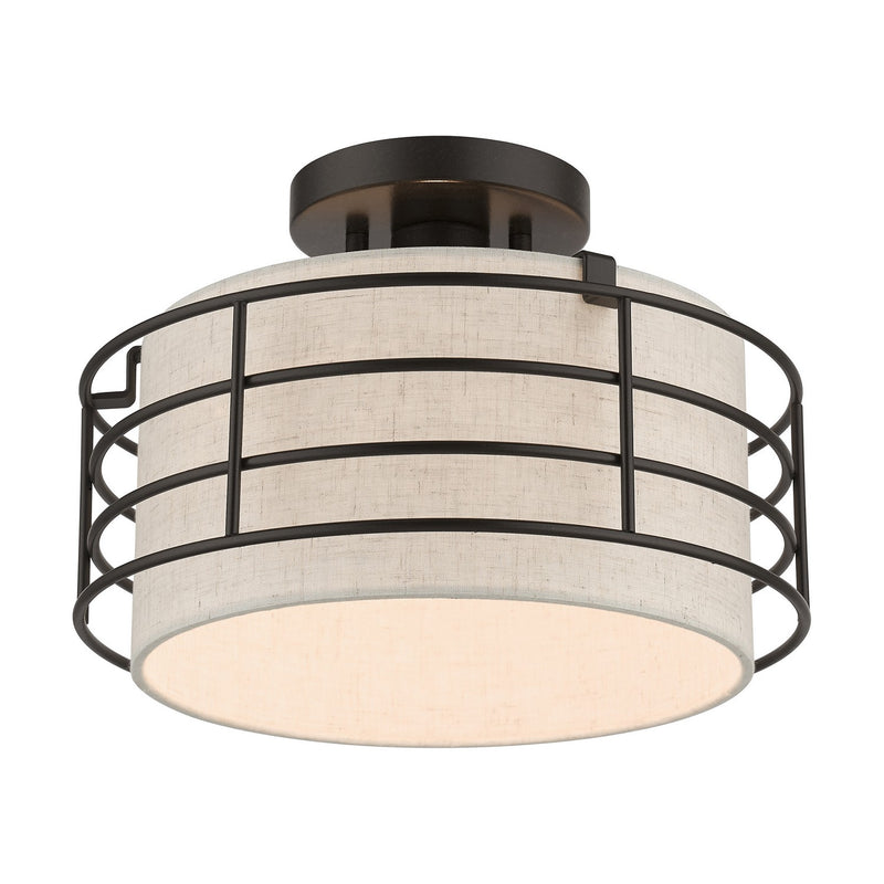 Livex Lighting 55117-92 One Light Semi-Flush Mount, English Bronze