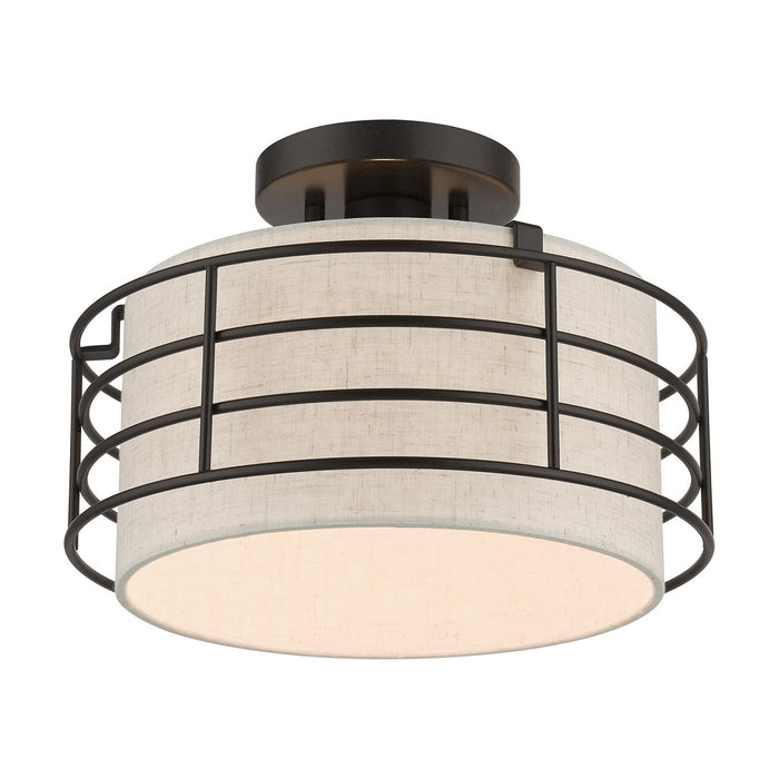 Livex Lighting 55117-92 One Light Semi-Flush Mount, English Bronze