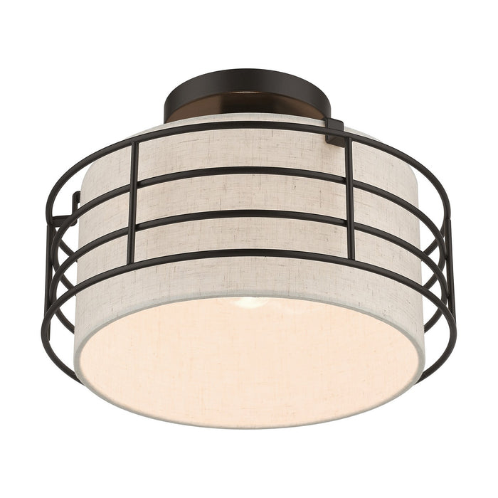Livex Lighting 55117-92 One Light Semi-Flush Mount, English Bronze