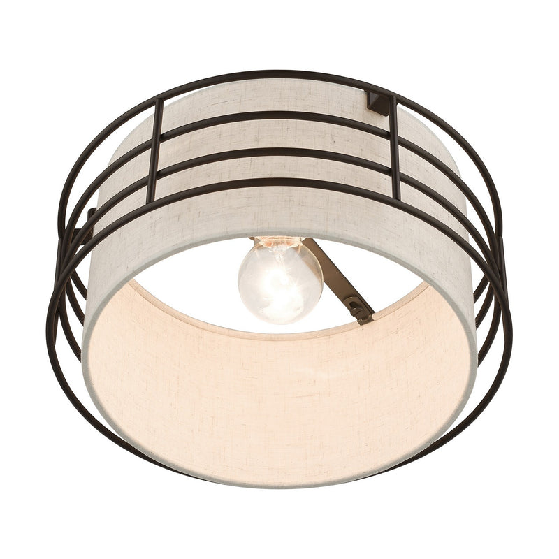 Livex Lighting 55117-92 One Light Semi-Flush Mount, English Bronze
