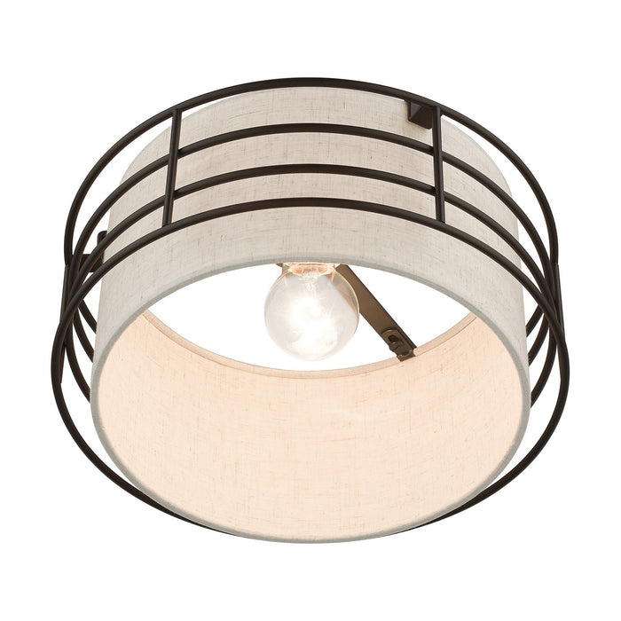 Livex Lighting 55117-92 One Light Semi-Flush Mount, English Bronze