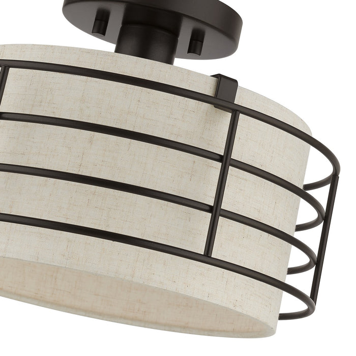 Livex Lighting 55117-92 One Light Semi-Flush Mount, English Bronze