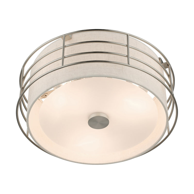 Livex Lighting 55118-91 Three Light Semi-Flush Mount, Brushed Nickel
