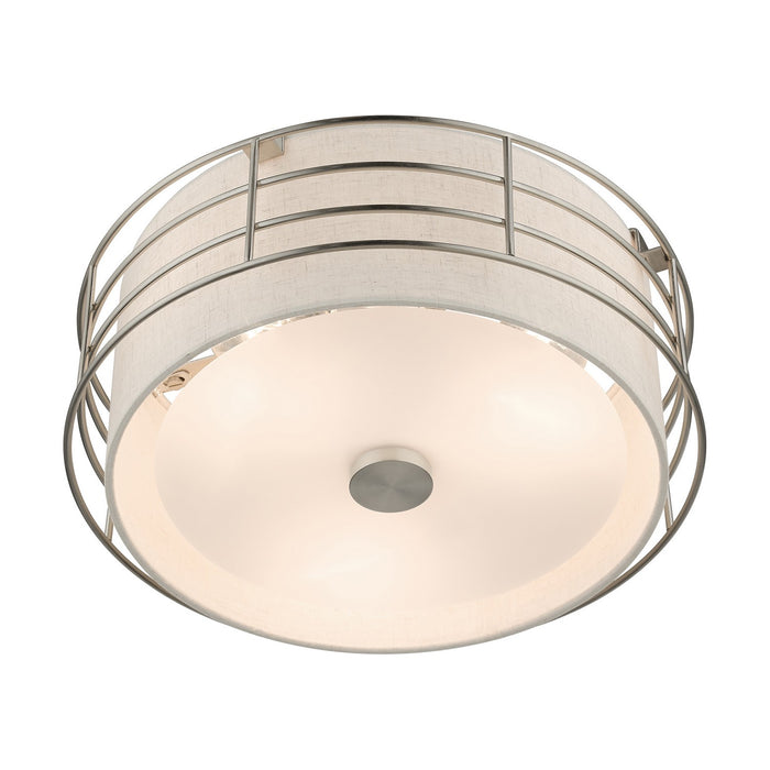 Livex Lighting 55118-91 Three Light Semi-Flush Mount, Brushed Nickel