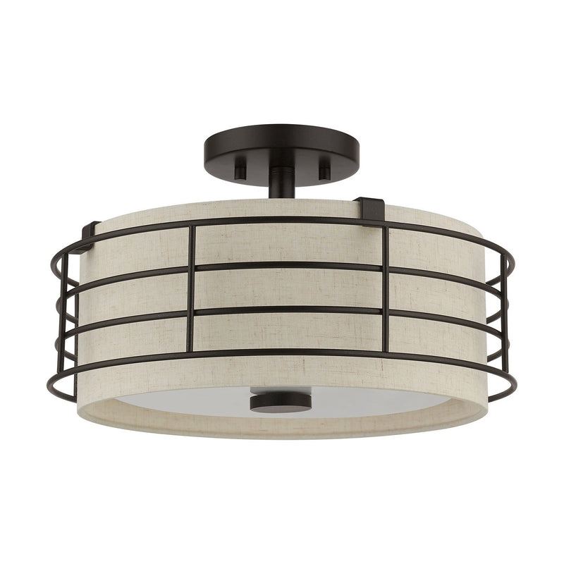 Livex Lighting 55118-92 Three Light Semi-Flush Mount, English Bronze
