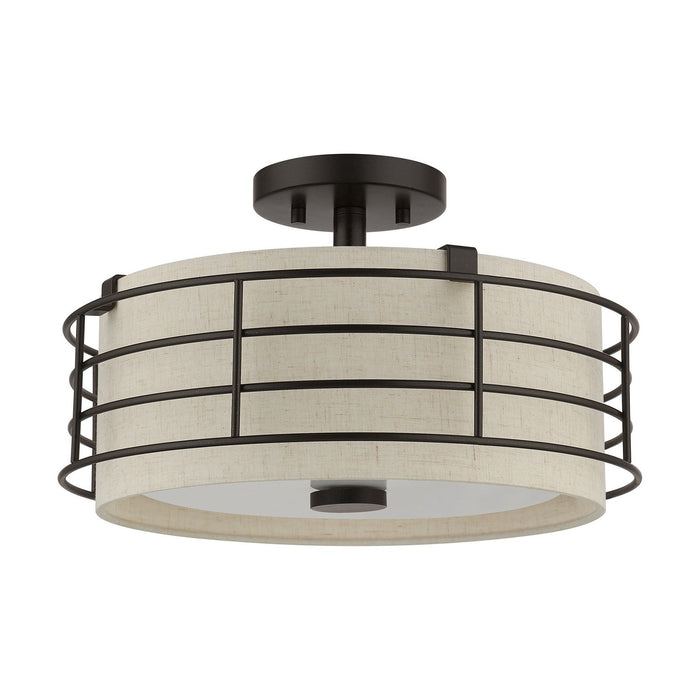 Livex Lighting 55118-92 Three Light Semi-Flush Mount, English Bronze