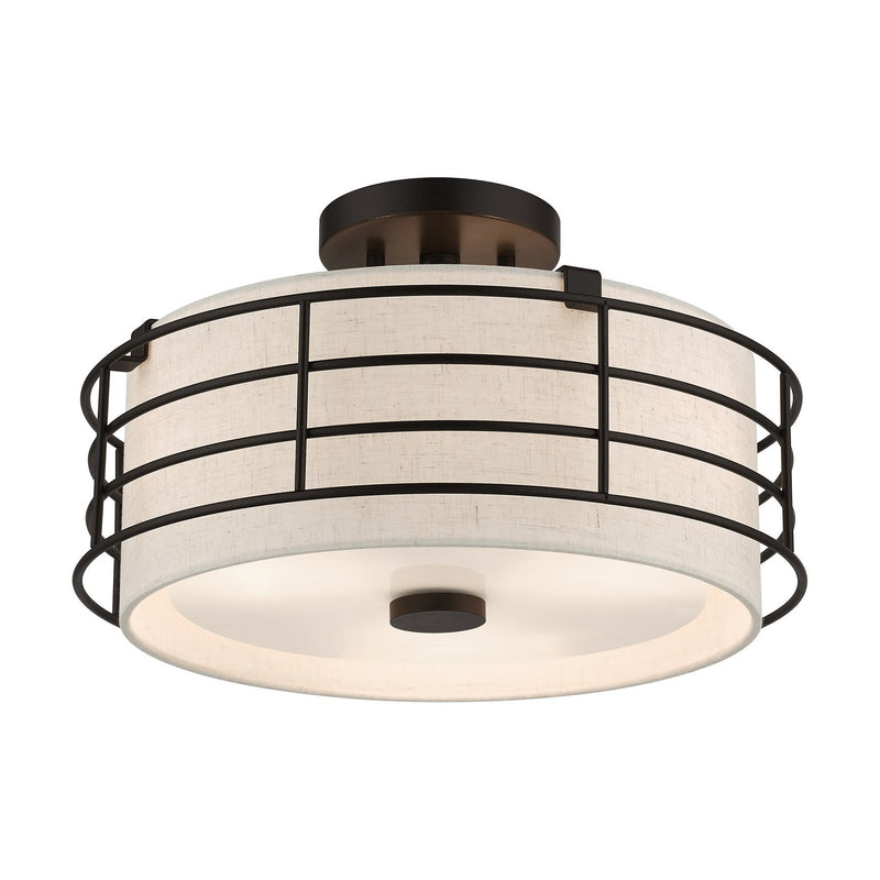 Livex Lighting 55118-92 Three Light Semi-Flush Mount, English Bronze