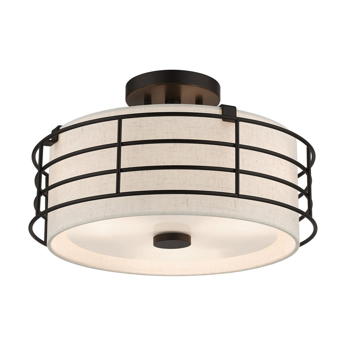 Livex Lighting 55118-92 Three Light Semi-Flush Mount, English Bronze