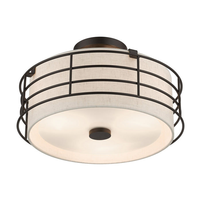 Livex Lighting 55118-92 Three Light Semi-Flush Mount, English Bronze