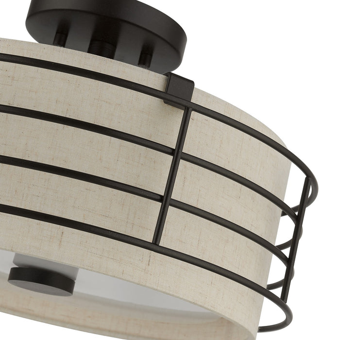 Livex Lighting 55118-92 Three Light Semi-Flush Mount, English Bronze