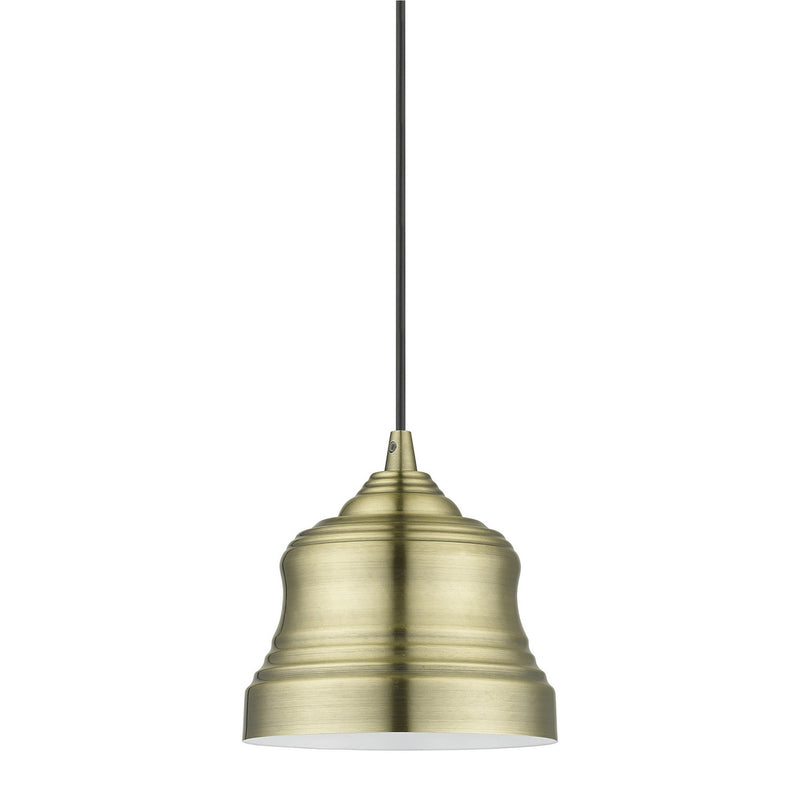 Livex Lighting 55901-01 One Light Pendant, Antique Brass