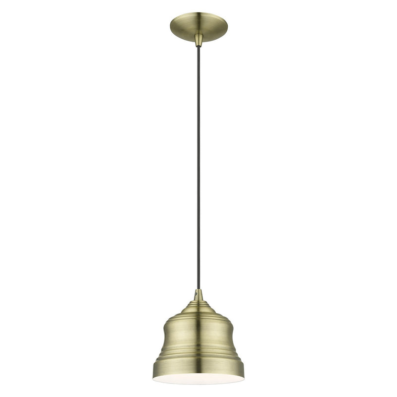 Livex Lighting 55901-01 One Light Pendant, Antique Brass