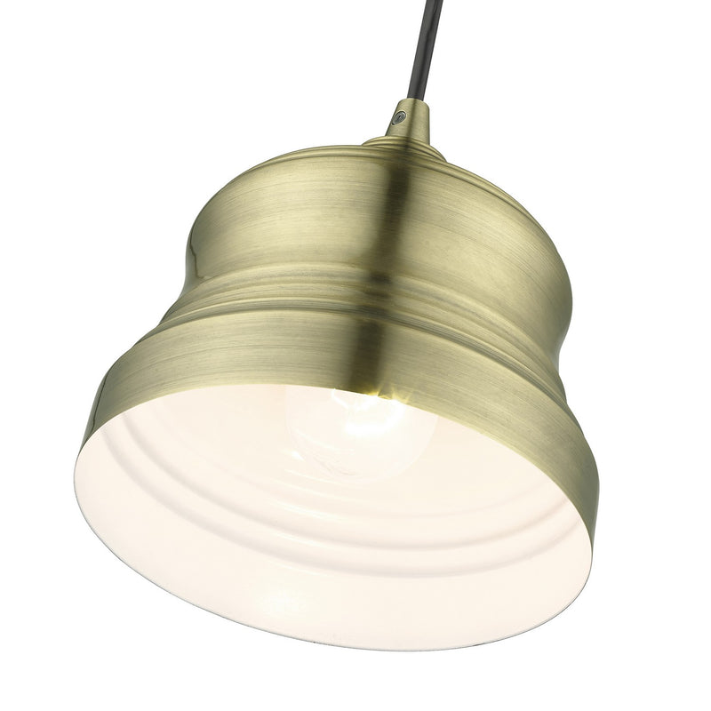 Livex Lighting 55901-01 One Light Pendant, Antique Brass