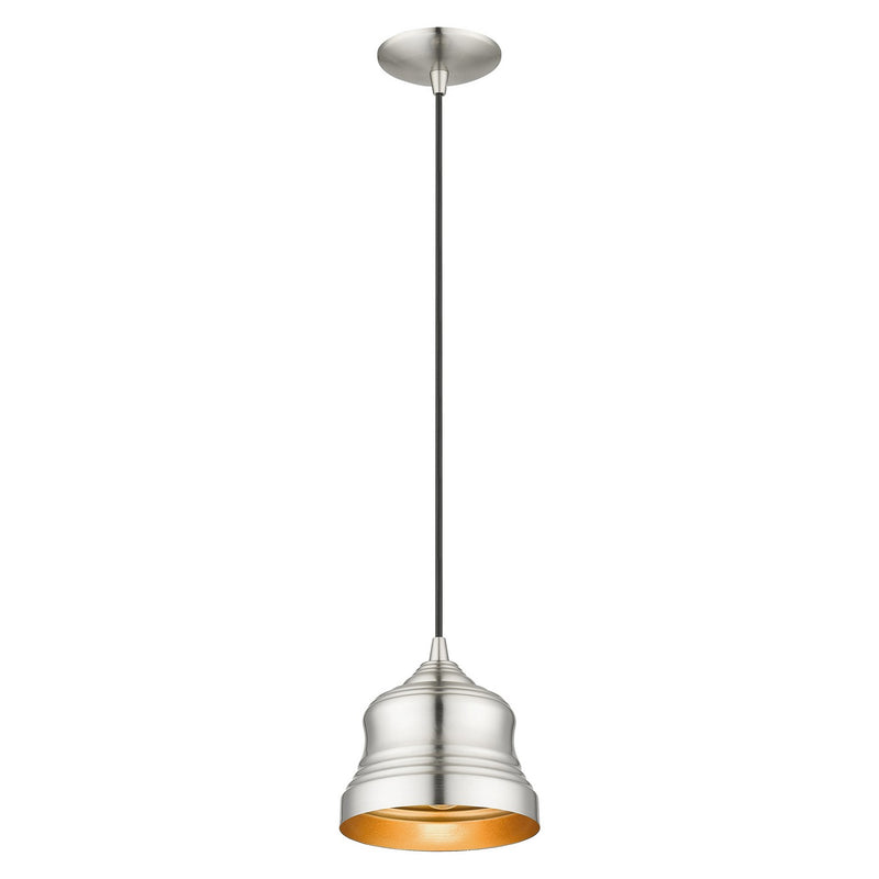 Livex Lighting 55901-91 One Light Pendant, Brushed Nickel