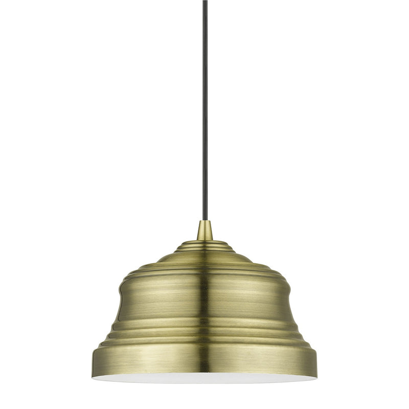 Livex Lighting 55902-01 One Light Pendant, Antique Brass