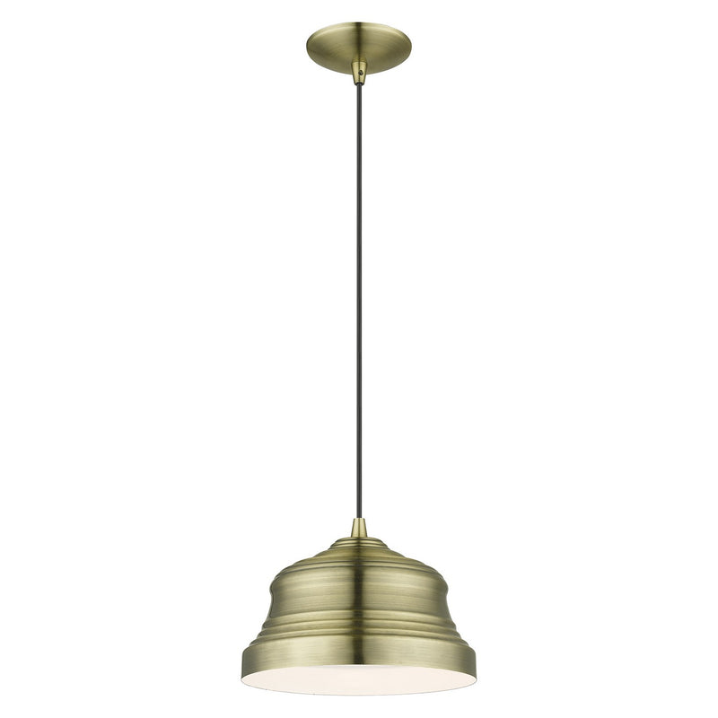 Livex Lighting 55902-01 One Light Pendant, Antique Brass