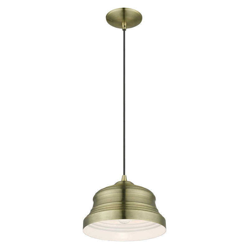 Livex Lighting 55902-01 One Light Pendant, Antique Brass