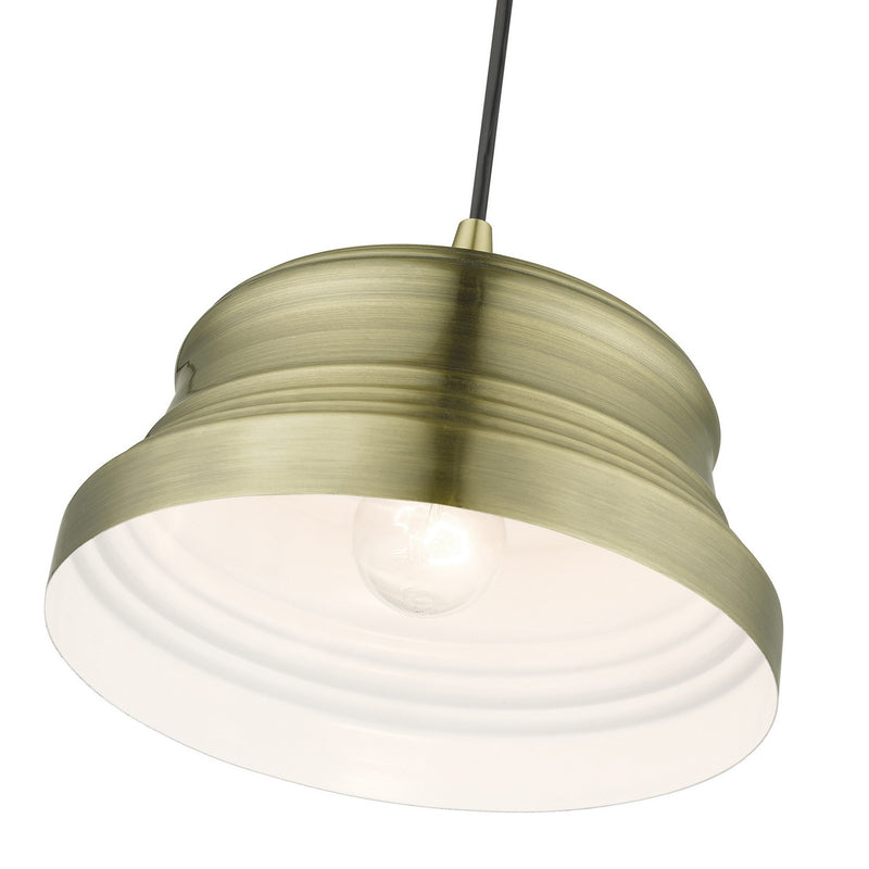 Livex Lighting 55902-01 One Light Pendant, Antique Brass