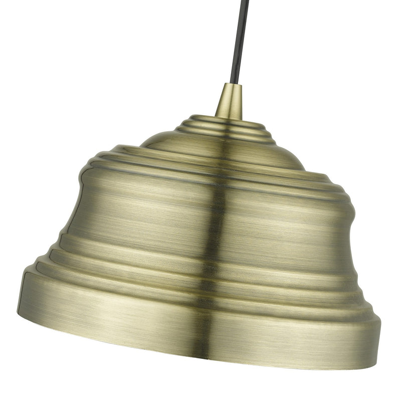 Livex Lighting 55902-01 One Light Pendant, Antique Brass