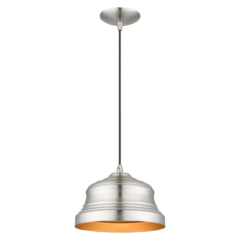 Livex Lighting 55902-91 One Light Pendant, Brushed Nickel