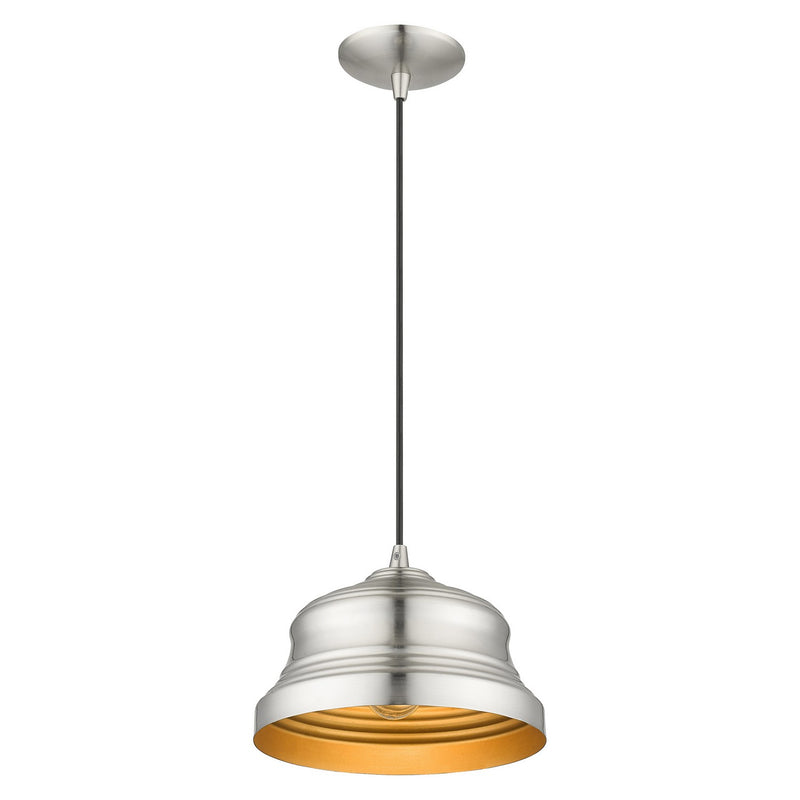 Livex Lighting 55902-91 One Light Pendant, Brushed Nickel