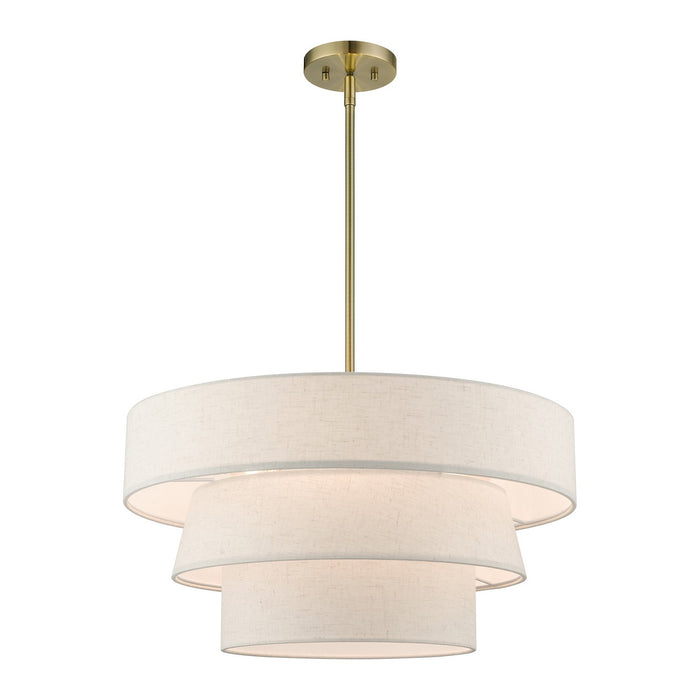 Livex Lighting 56724-01 Four Light Pendant Chandelier, Antique Brass