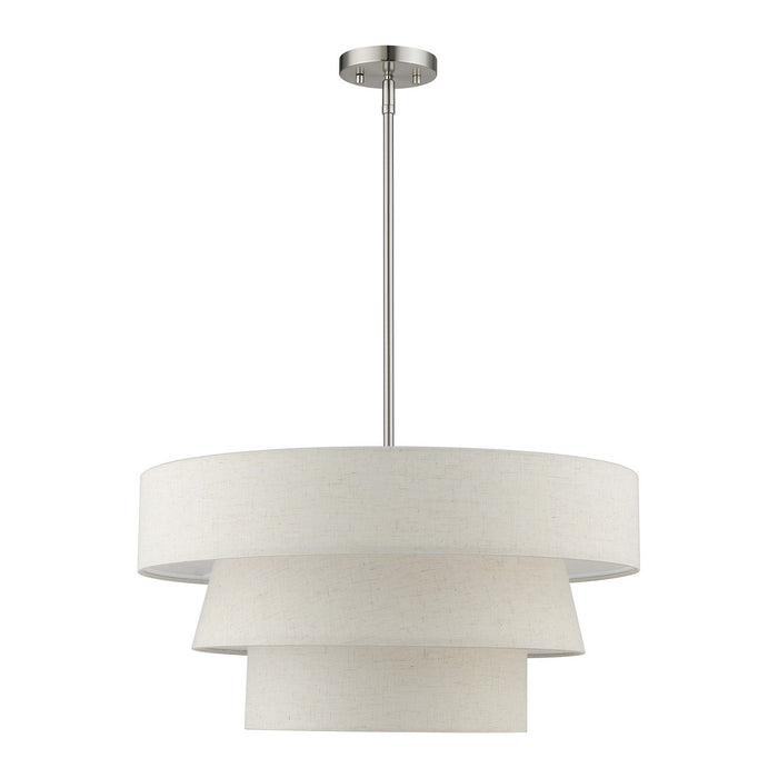 Livex Lighting 56724-91 Four Light Pendant Chandelier, Brushed Nickel