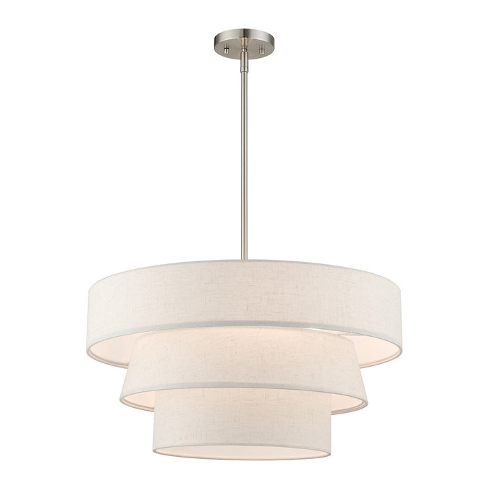 Livex Lighting 56724-91 Four Light Pendant Chandelier, Brushed Nickel