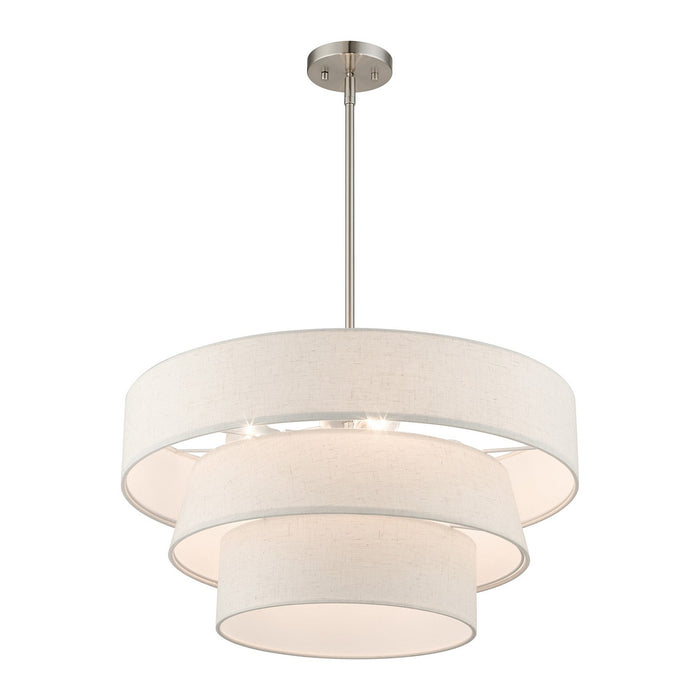 Livex Lighting 56724-91 Four Light Pendant Chandelier, Brushed Nickel